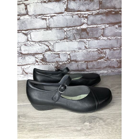 Dansko Fawna Black Milled Nappa Leather Mary Jane Shoes Clog Women's 11M US/42EU - Picture 4 of 16